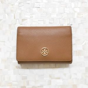 Tory Burch Brown Leather Medium Tri-Fold Wallet